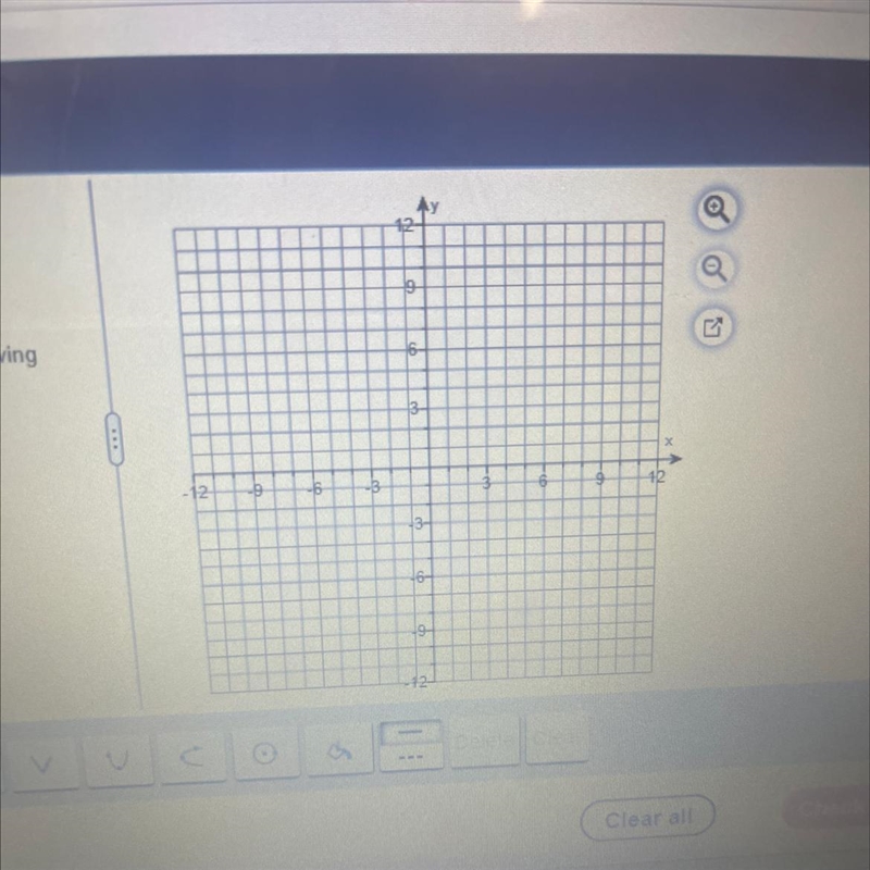 Graph the equation using the point and the slope. 1 y-4=(x-2) Use the graphing tool-example-1