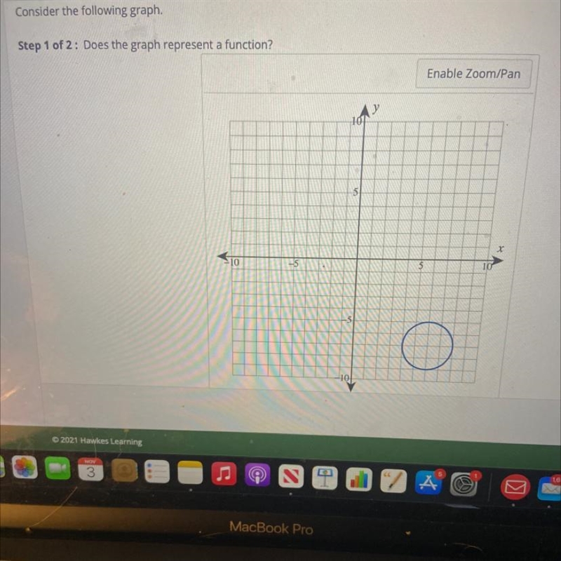 Consider the following graph. Does the graph represent a function?-example-1