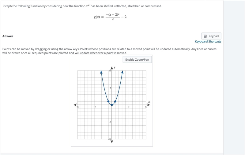 Graph the following function by considering how the function x^2 has been shifted-example-1