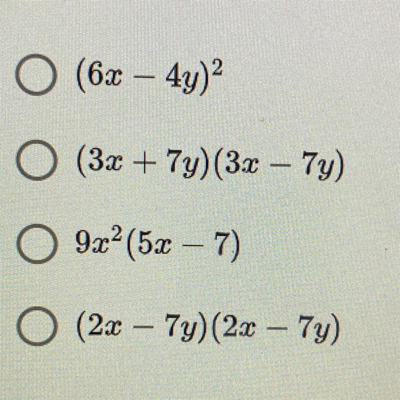 Which of the following results in the difference of two squares? -the options are-example-1