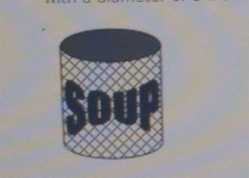 Caden removed the label of a soup can like the one shown. What is the approximate-example-1