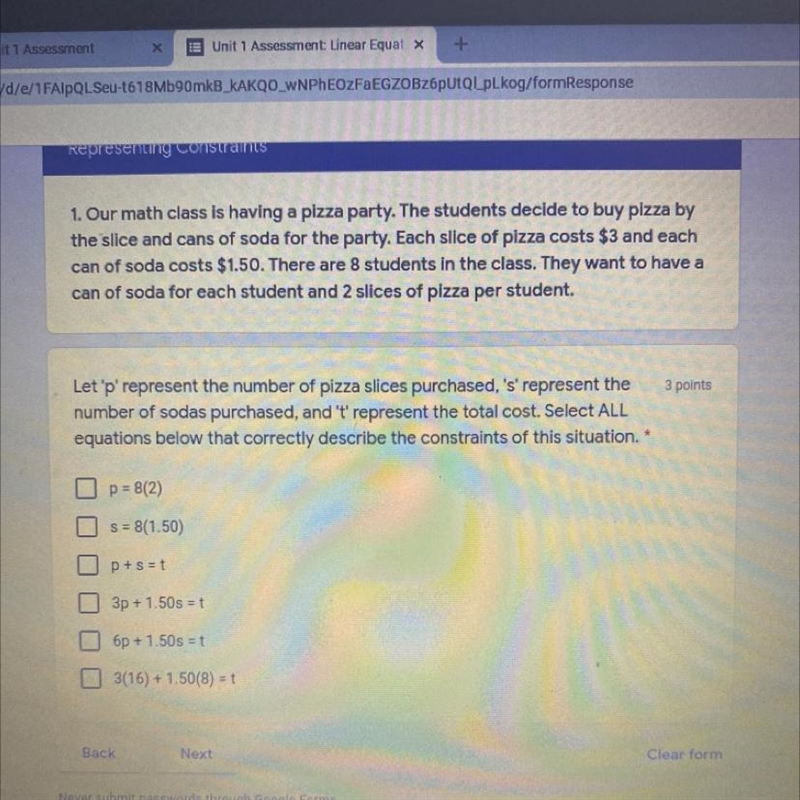 Our math class is having a pizza party. The students decide to buy pizza by the slice-example-1