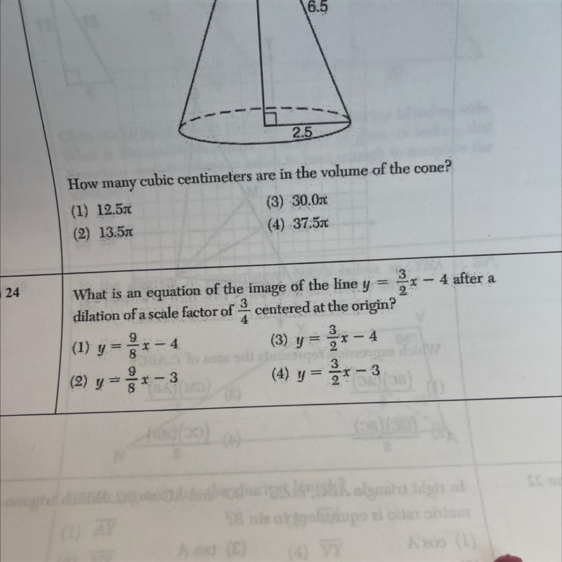 3 What is an equation of the image of the line y = -x x-4 after a dilation of a scale-example-1