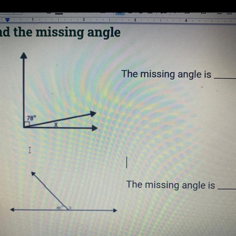 What’s the missing angle (The bottom number is 46 and the top is 78)-example-1