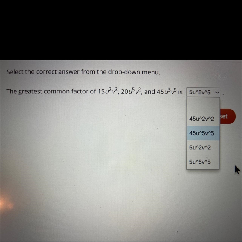 Select the correct answer from the drop-down menu.The greatest common factor of 150?v-example-1