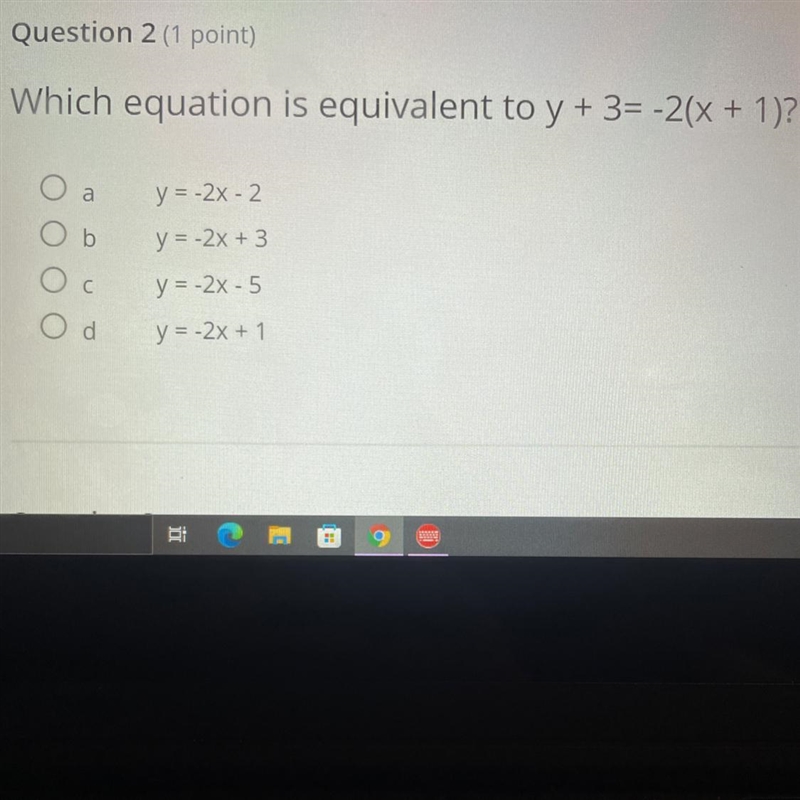 Which one is equivalent to the question given, pick one of the answers below-example-1