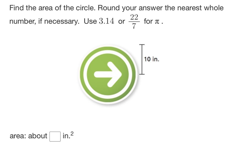 Find the area of the circle. Round your answer to the nearest hundredth. Use. 3.14 or-example-1