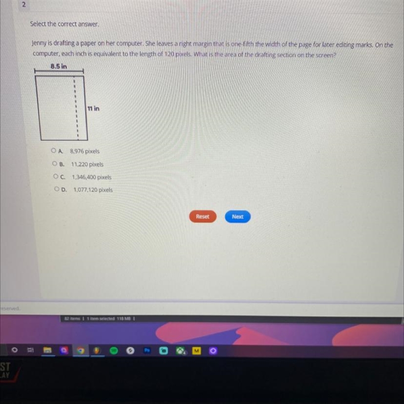 What is the area of the drafting section on the screen?-example-1