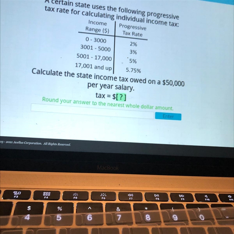 A certain state uses the following progressivetax rate for calculating individual-example-1