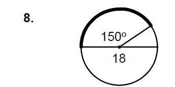 Find the length of the indicated arc for the following circles. Either leave in terms-example-1