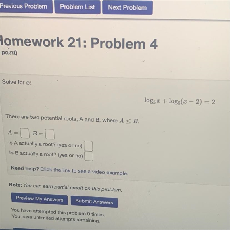 Solve for xThere are two potential roots (Picture has the whole question )-example-1