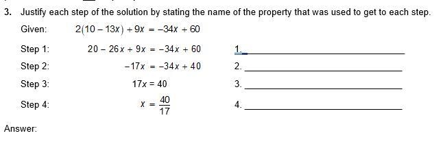 3.Justify each step of the solution by stating the name of the property that was used-example-1