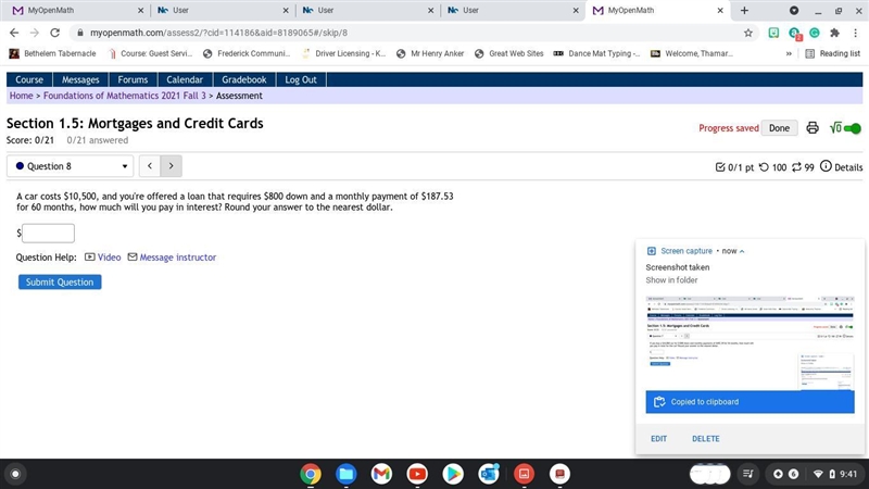 Section 1.5: Mortgages and Credit Cards8. A car costs $10,500, and you're offered-example-1