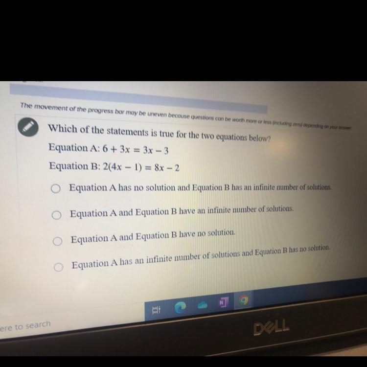 Which of the statements is true for the two equations below?-example-1