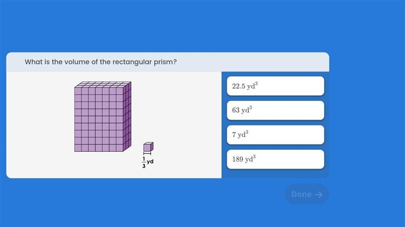 What is the volume of the rectangular prism each is 1/3-example-1