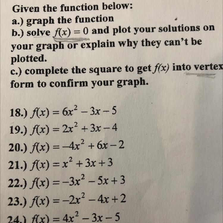 How do I do B? Solve for f(x)=0? I think I can complete the square but that is the-example-1