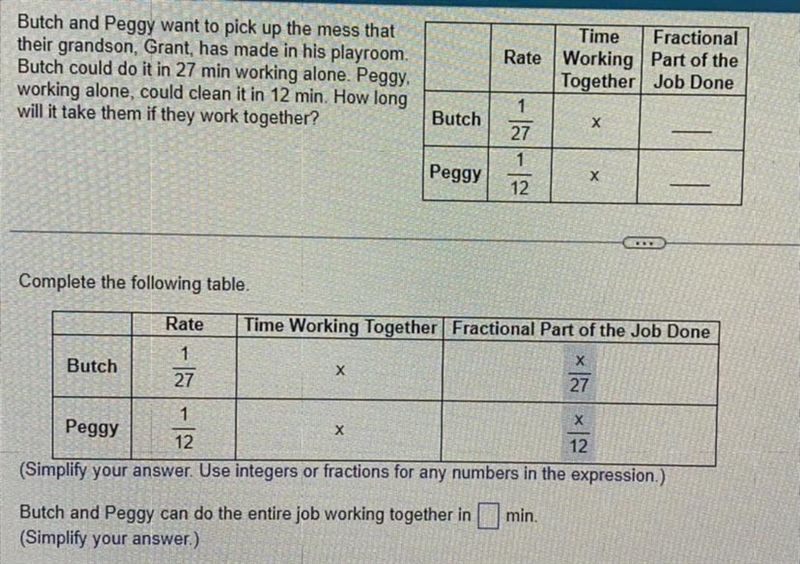 I solved the first part, just need help with the second part.Butch & Peggy can-example-1