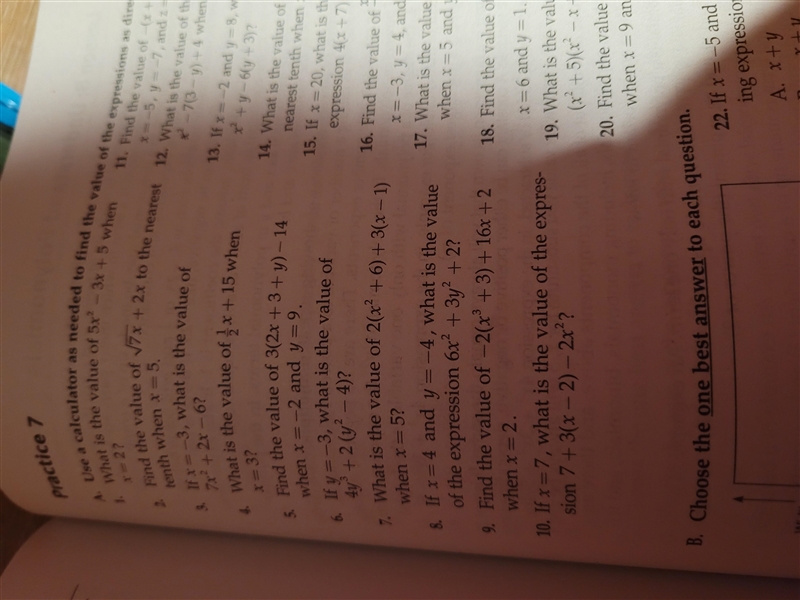 Algebra expressions solve for the below question one 4x^3+2(y^2-4) y=-3 Second questions-example-1