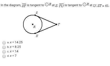 And TU=8x+5 find the value of x first half of question is in photo it ends at the-example-1