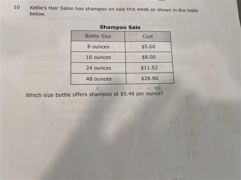 Which six bottle offers shampoo at $0.48 per ounce?-example-1