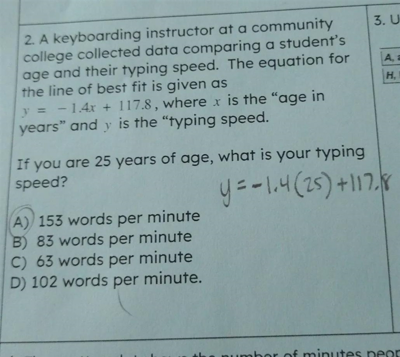 I need help on this question my teacher said the answer is 153 words and I checked-example-1