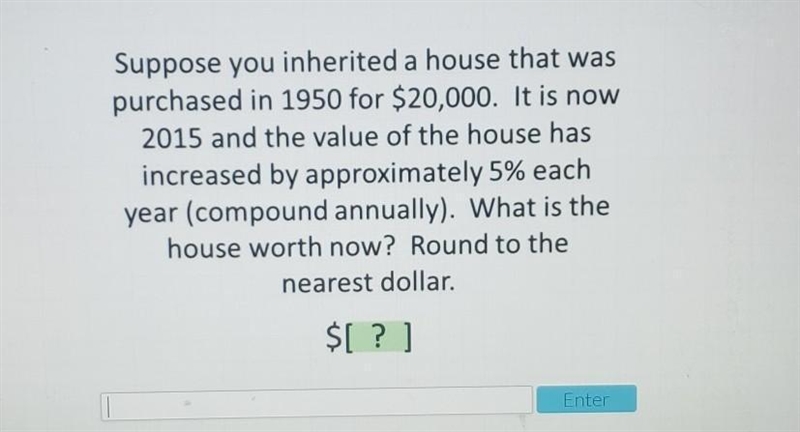 Find the price of the house in 2015, information and details are in the image provided-example-1