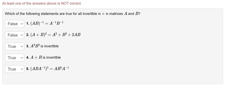 Linear Algebra question! Please help! Which of the following statements are true for-example-1