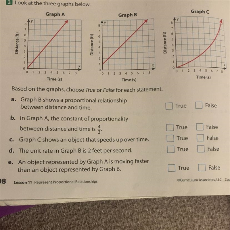 3 Look at the three graphs below. Graph A y Graph Graph B 8 у 7 8 8 7 7 6 Distance-example-1