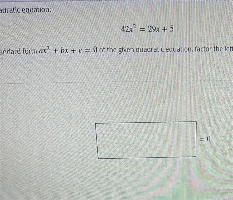 using the standard form, (MATH PROBLEM) of the group given quadratic equation, factor-example-1