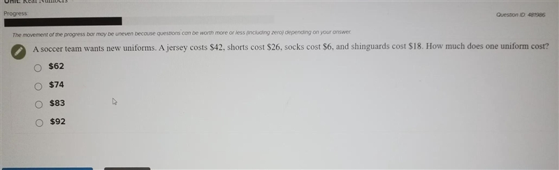 A soccer team wants new uniforms. A jersey costs $42, shorts cost $26, socks cost-example-1