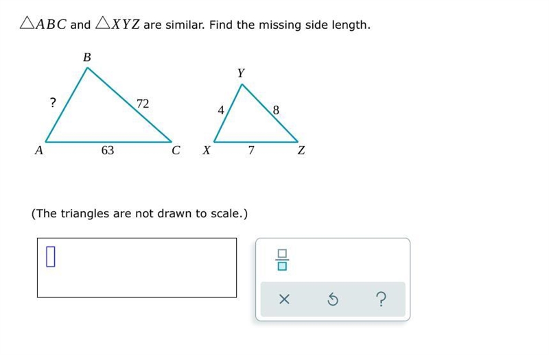 Find the missing side length-example-1