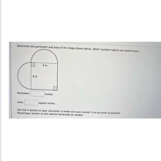 I’m getting 57.14 inches for perimeter and 114.29 for area, am I correct? Have struggled-example-1