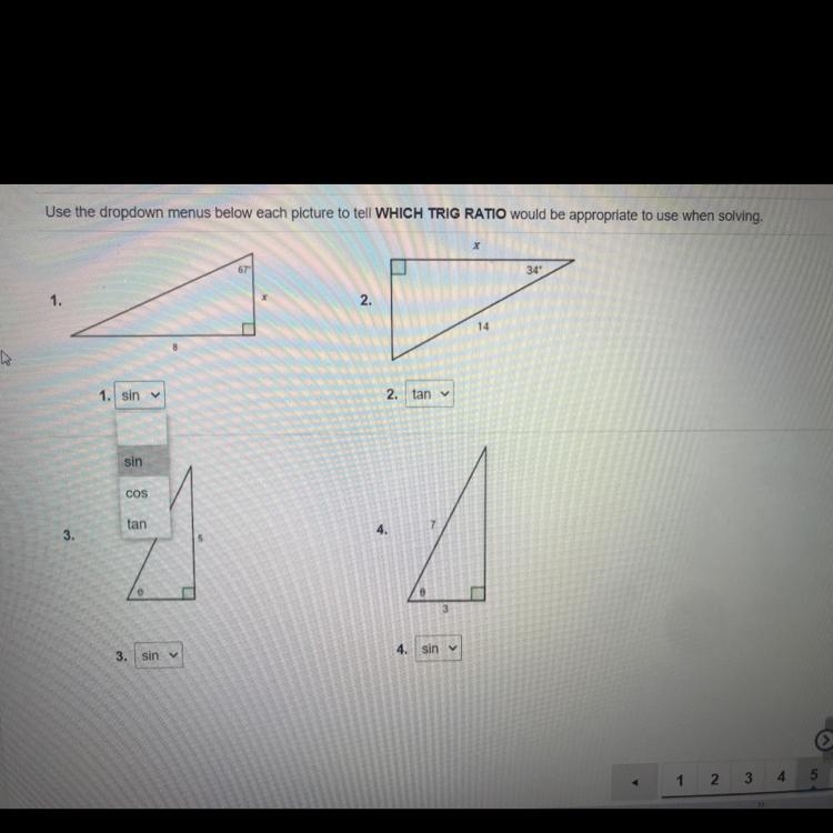 Use the Drop down menu below each picture to tell which trick ratio would be appropriate-example-1