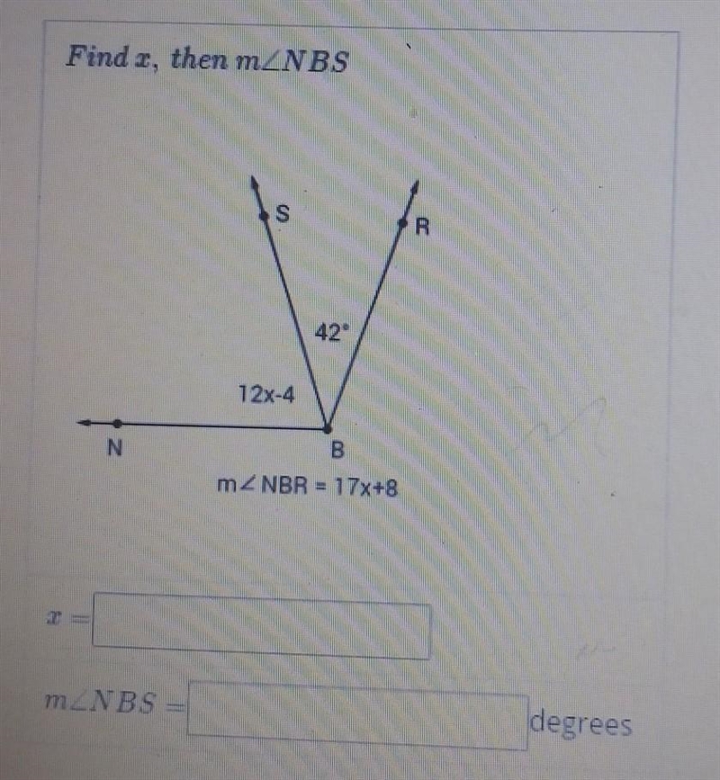 Use the Angle Addition Postulate to find the value of x, then find the measure of-example-1