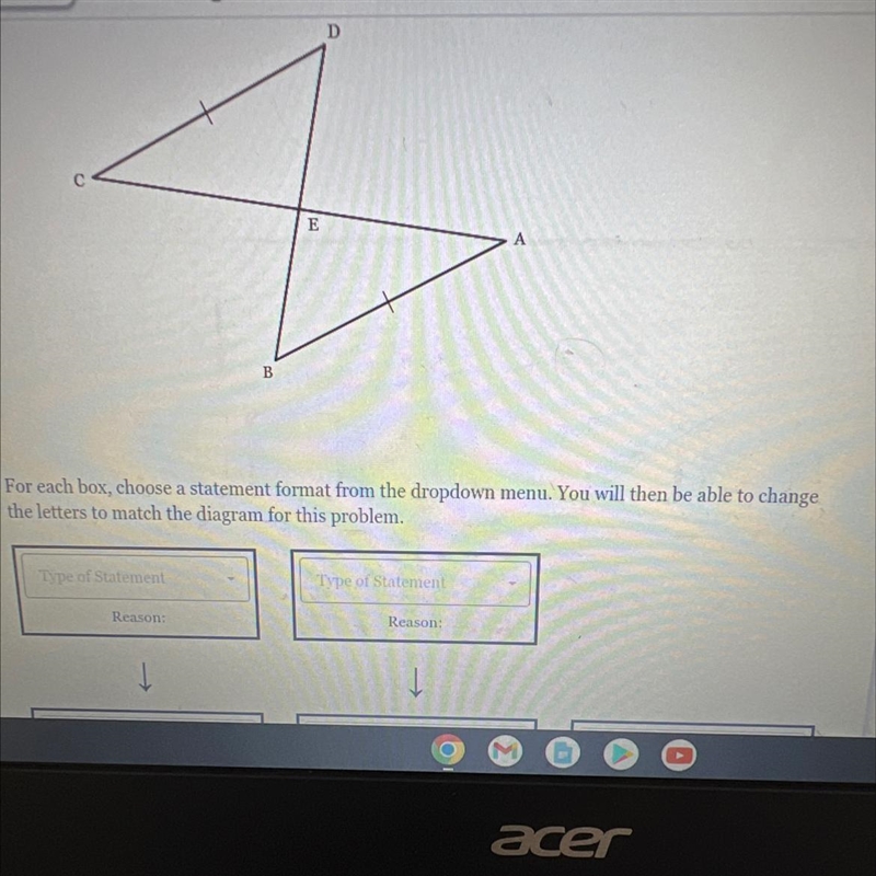 Given AB || DC and AC is the segment bisector of BD, complete the flowchartproof below-example-1