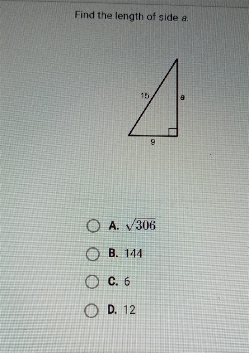 Find the length of side a. PLEASE HELP ME QUICK​-example-1