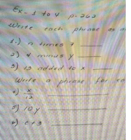 Write each phrase as an algebraic expression:1) 13 added to-example-1