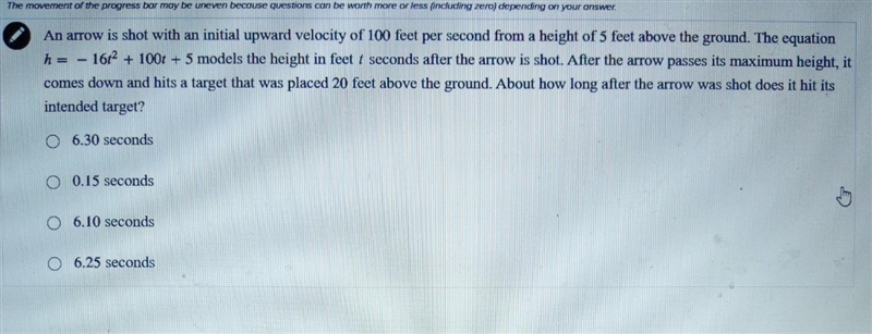 How long after the arrow was shot does it hit its intended target-example-1