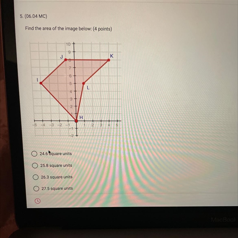 5. (06.04 MC) Find the area of the image below: (4 points)-example-1