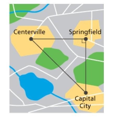 The distances between Centerville, Springfield, and Capital City form a right triangle-example-1