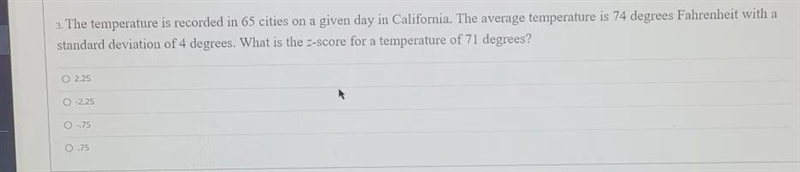 The temperature is recorded in 65 cities on a given day in California the average-example-1