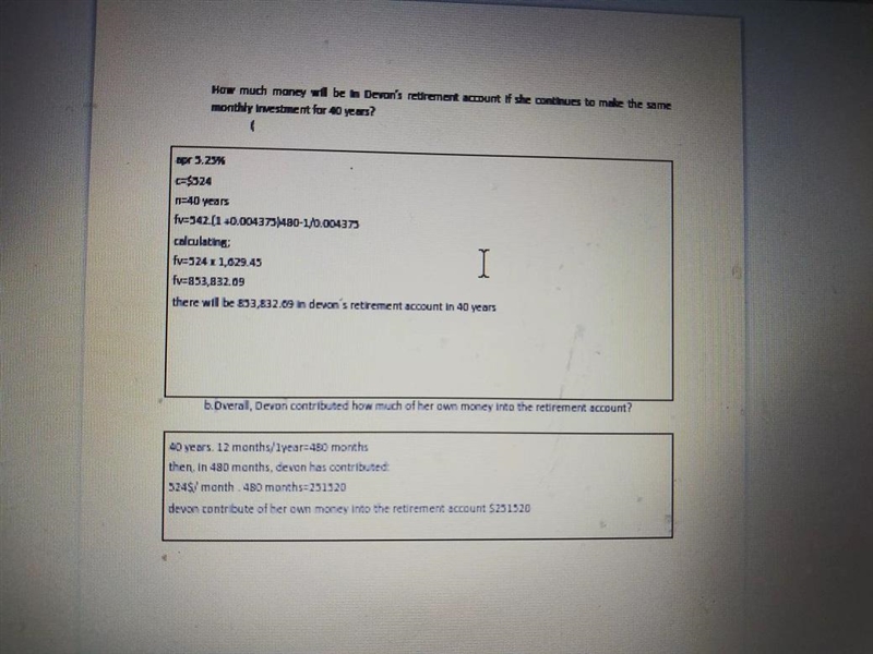 what percentage of the final balance is Devon's retirement account was interest .Future-example-2