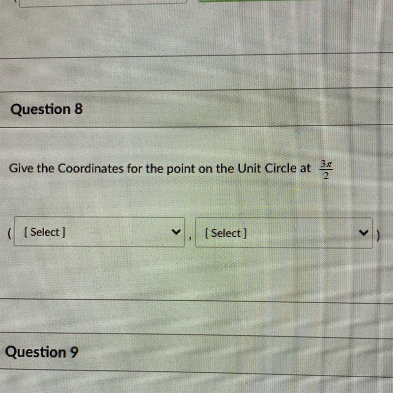 Give the Coordinates for the point on the Unit Circle at 3π/2-example-1