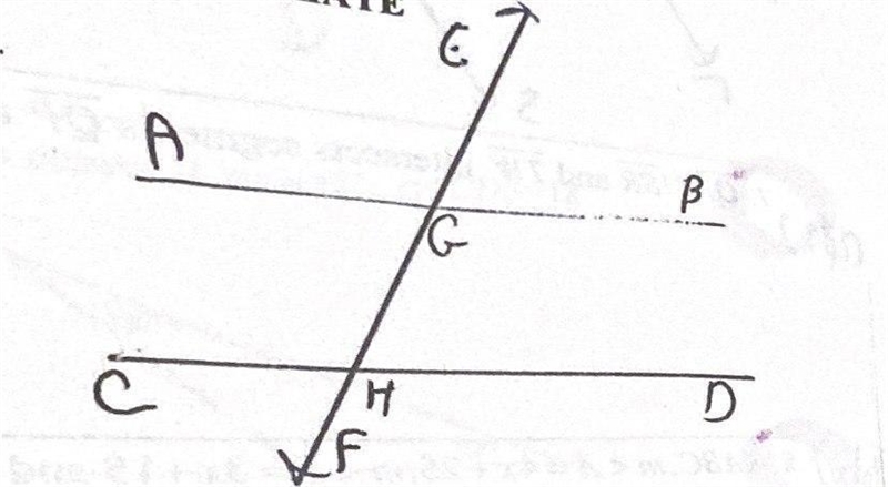 Name one pair of alternate interior angles and justify your answer.-example-1