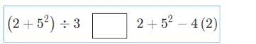 Compare the expressions. Select the correct sign to fill the space. < > =-example-1