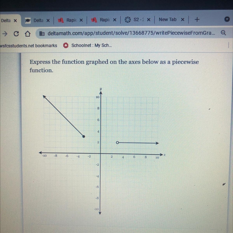 Express the function graphed on the axes below as a piecewisefunction1086381048-10-example-1