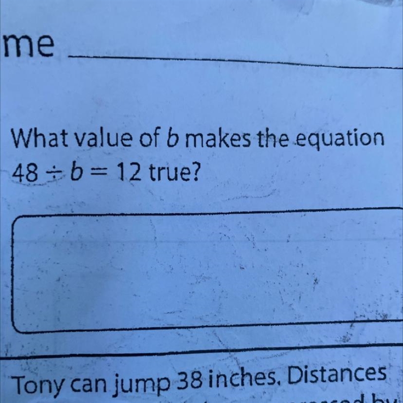 1. What value of 6 makes the equation48 = b= 12 true?-example-1