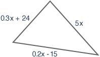 Write an expression for the perimeter of the triangle shown below: (linked) A: 10x-example-1