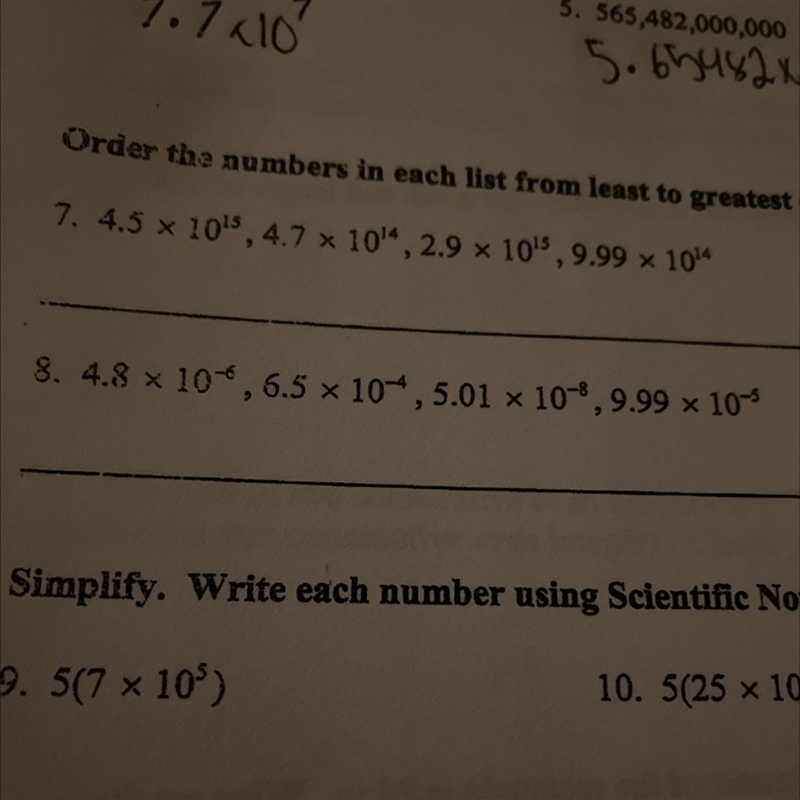 Least to greatest questions 7 and 8-example-1