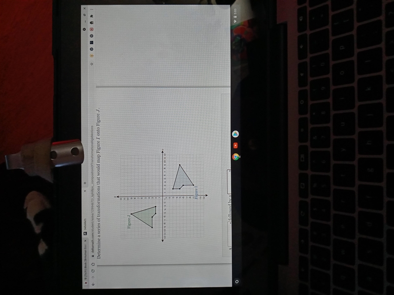 Determine a series of transformations that would map Figure 1 onto Figure J. y 11 Figure-example-1